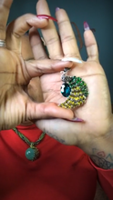 Load image into Gallery viewer, Felisha's Box 'Rana' Green Peacock Brooch