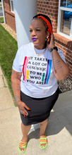 Load image into Gallery viewer, PRIDE Courage and Happy AF Vibrant Tee