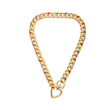 Load image into Gallery viewer, Vibrant Rainbows 'Prismatic' Colored Cuban Necklace