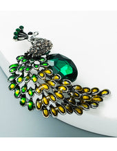 Load image into Gallery viewer, Felisha's Box 'Rana' Green Peacock Brooch