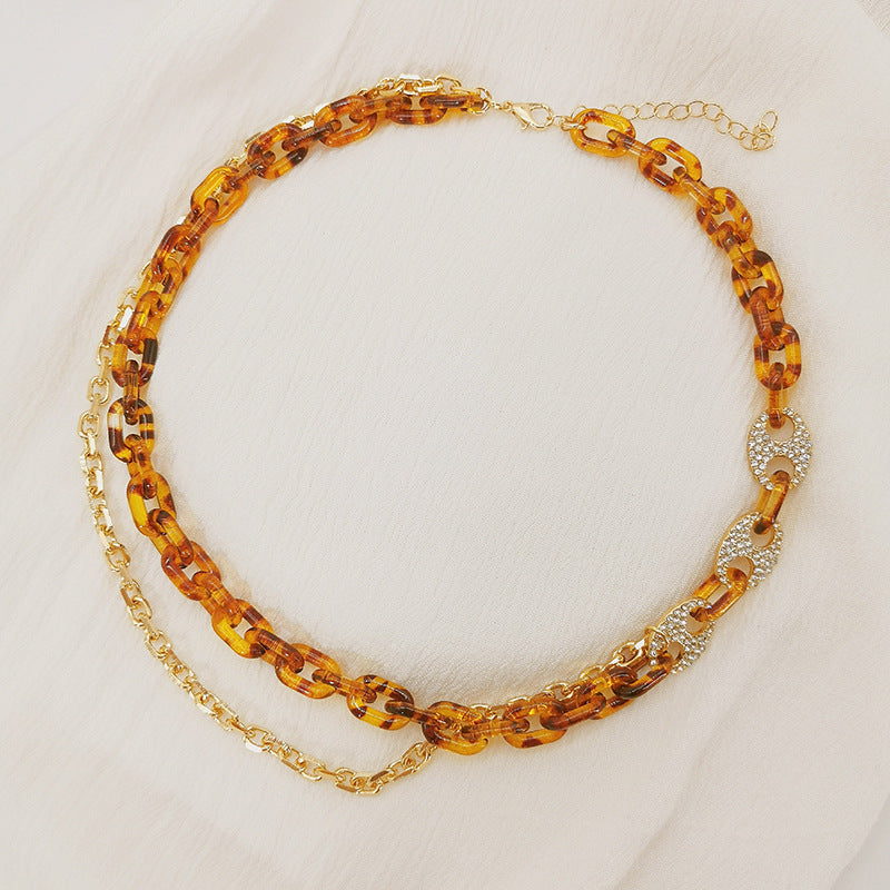 'Sheeba' Zamunda Leopard Multilayered Clavicle Necklace