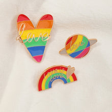 Load image into Gallery viewer, Vibrant Rainbows 'Tri-Love' 3pc Brooch Set
